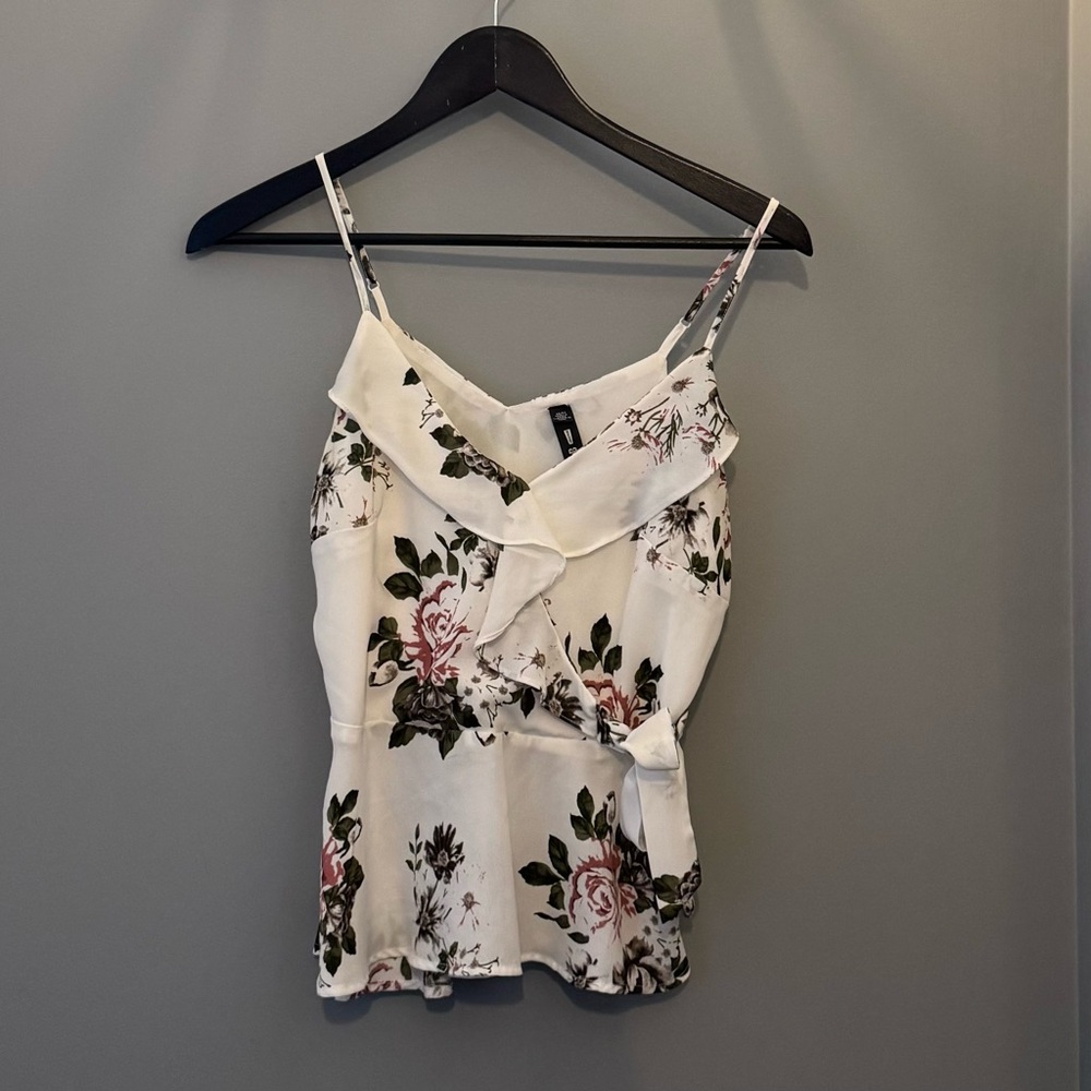 Design Lab Lord & Taylor Cream Floral Camisole